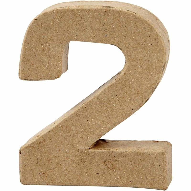 Numero, 2, H: 10 cm, L: 8,3 cm, spess. 1,7 cm, 1 pz [HOB-26669]