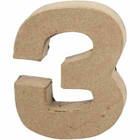 Numero, 3, H: 10 cm, L: 8 cm, spess. 1,7 cm, 1 pz [HOB-26670]