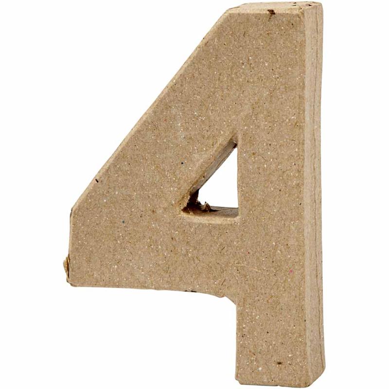 Numero, 4, H: 10 cm, L: 6,8 cm, spess. 1,7 cm, 1 pz [HOB-26671]