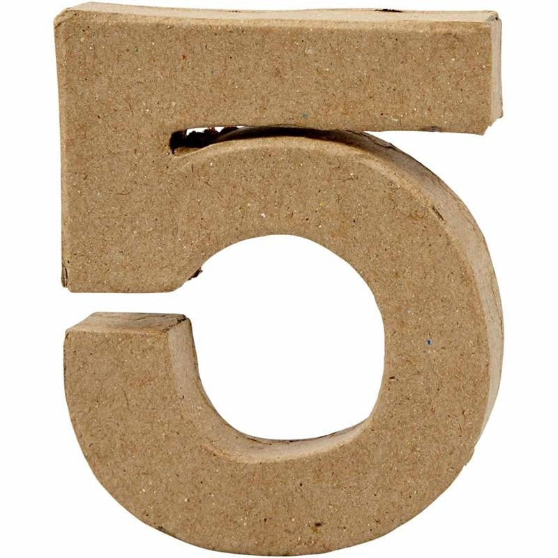 Numero, 5, H: 10 cm, L: 8,5 cm, spess. 1,7 cm, 1 pz [HOB-26672]