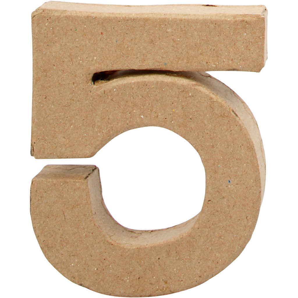 Numero, 5, H: 10 cm, L: 8,5 cm, spess. 1,7 cm, 1 pz [HOB-26672]