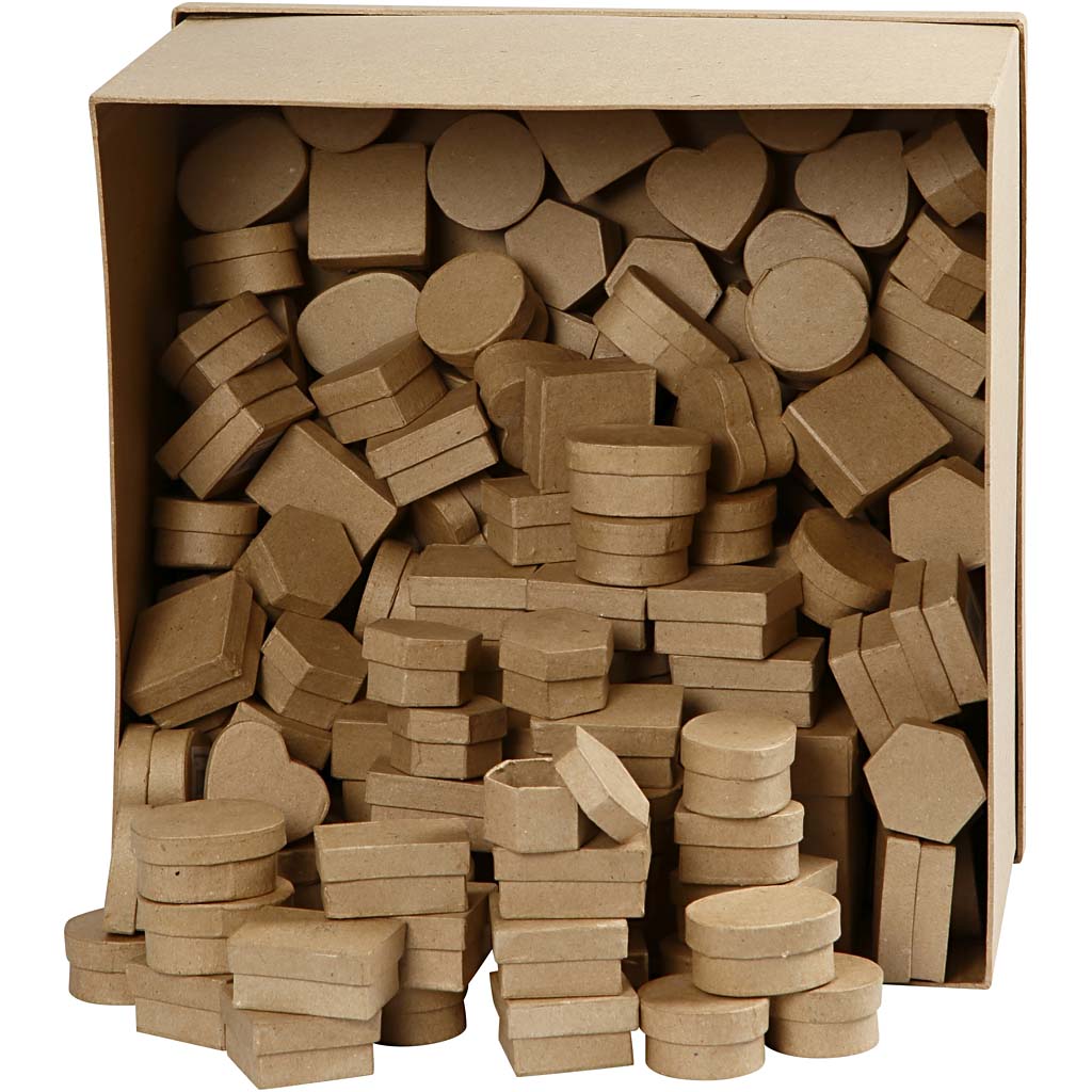 Mini scatole, H: 3 cm, diam 4-6 cm, 144 pz/ 1 conf. [HOB-26800]