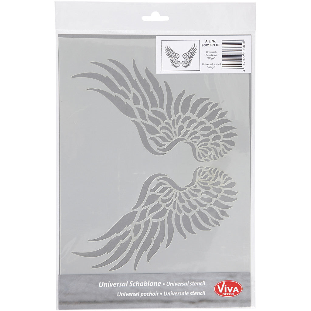 Stencil , ali, A4, foglio 210x297 mm, 1 pz [HOB-26970]