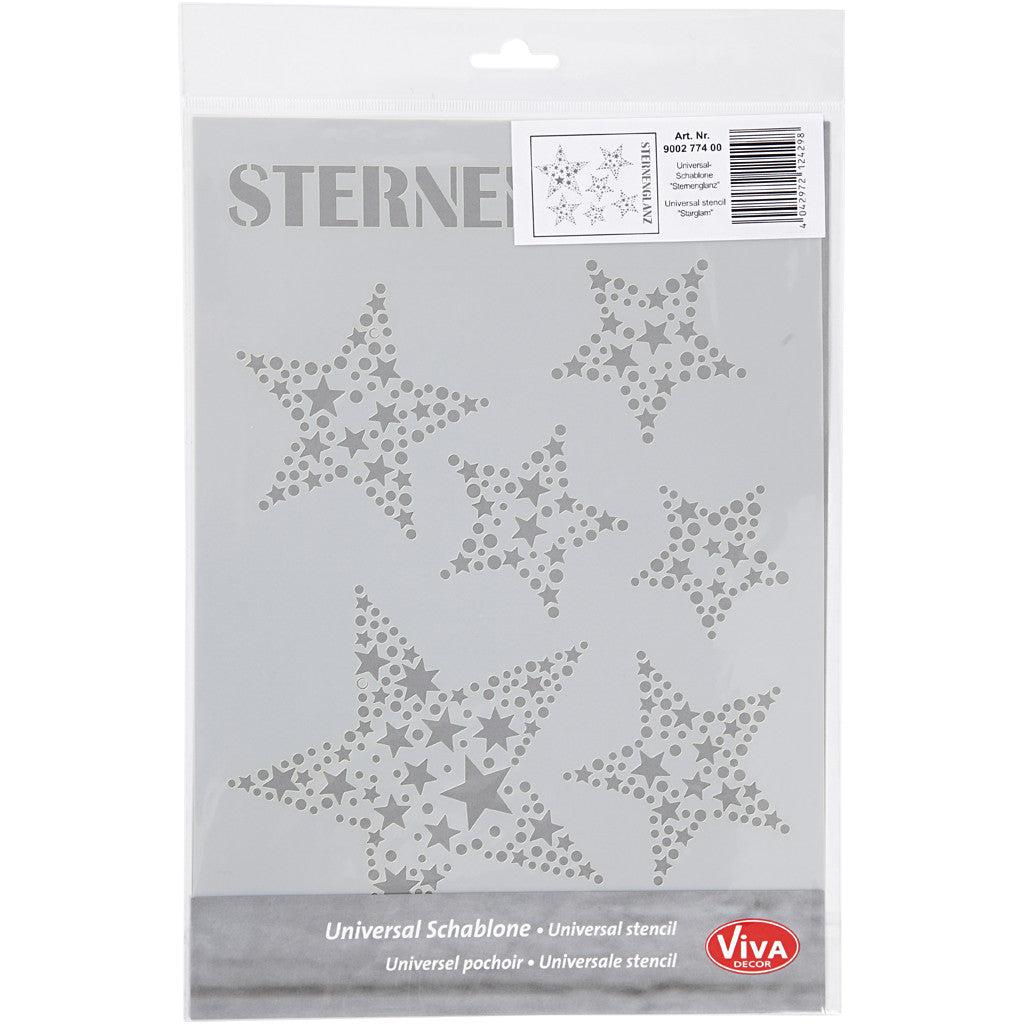 Stencil , stelle, A4, foglio 210x297 mm, 1 pz [HOB-26976]