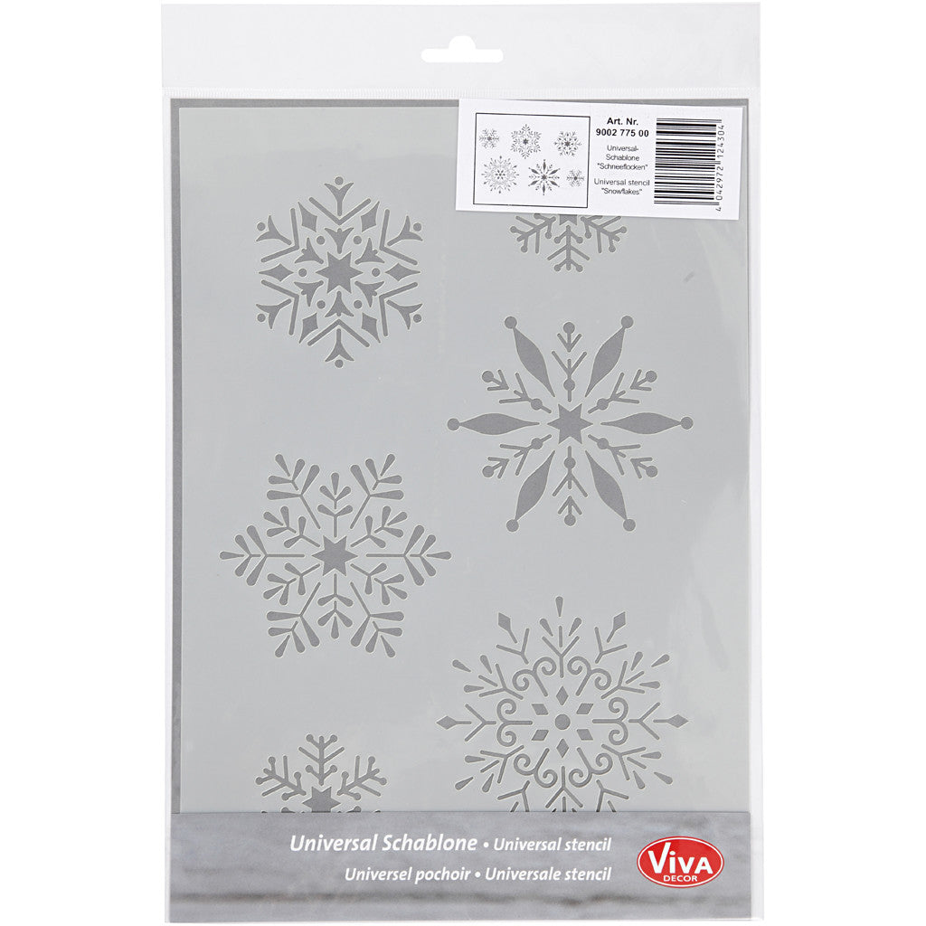 Stencil , fiocco di neve, A4, foglio 210x297 mm, 1 pz [HOB-26977]