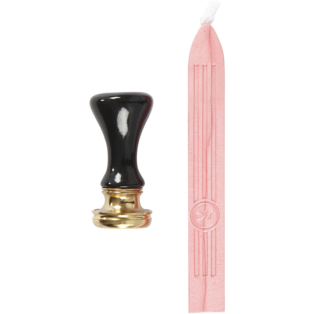 Set per sigillo di cera, diam 17 mm, rosso chiaro, 1 set [HOB-270286]