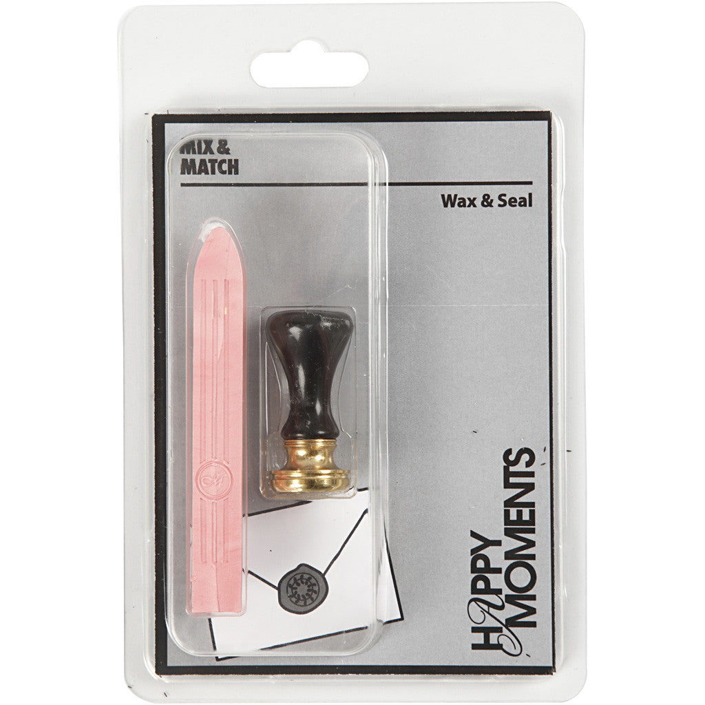 Set per sigillo di cera, diam 17 mm, rosso chiaro, 1 set [HOB-270286]