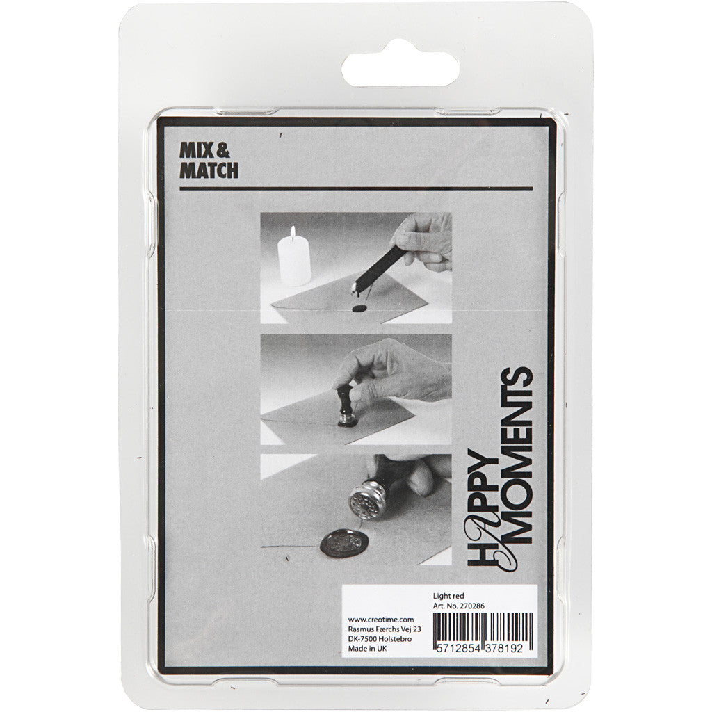 Set per sigillo di cera, diam 17 mm, rosso chiaro, 1 set [HOB-270286]