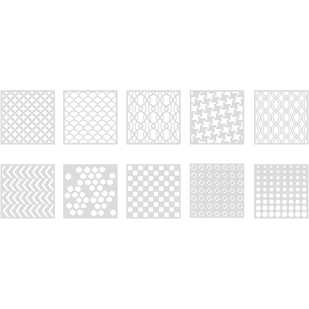 Stencil, misura 15x15 cm, spess. 0,31 mm, 10 fgl./ 1 conf. [HOB-27090]