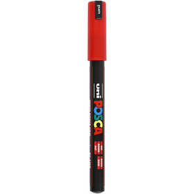 Pennarello Posca, dim. PC-1MR, ampiezza tratto 0,7 mm, extra-fine, rosso, 1 pz [HOB-272040]
