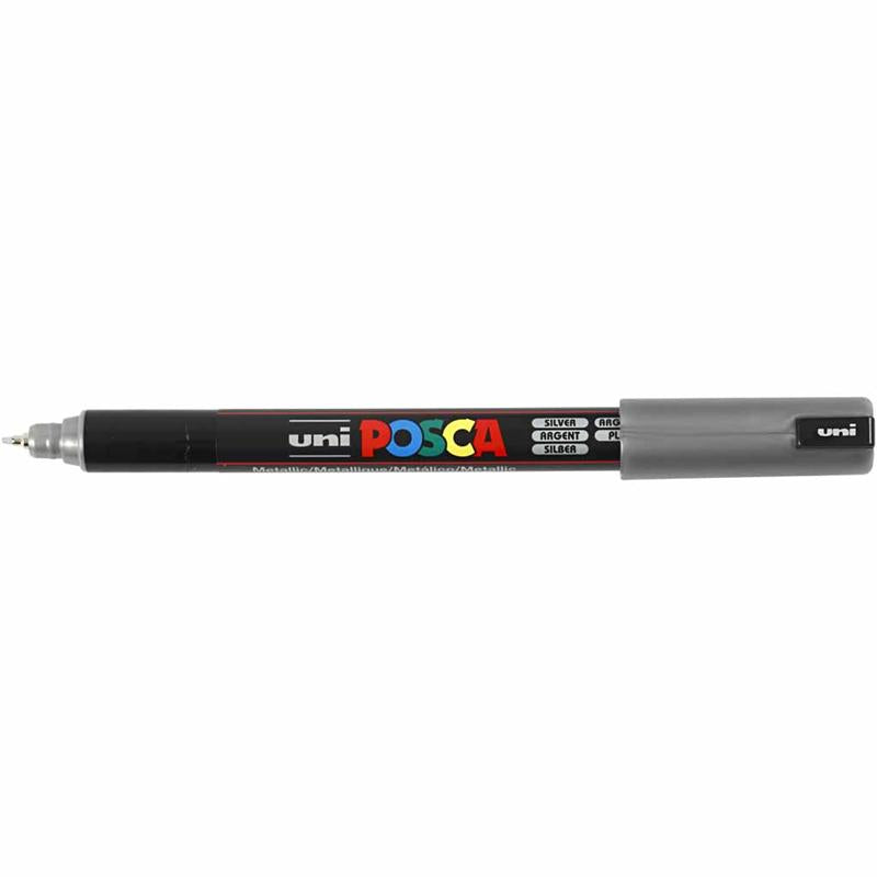 Pennarello Posca, dim. PC-1MR, ampiezza tratto 0,7 mm, extra-fine, argento, 1 pz [HOB-272805]