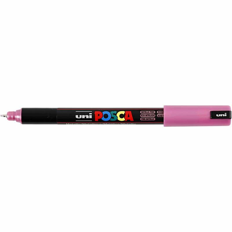 Pennarello Posca, dim. PC-1MR, ampiezza tratto 0,7 mm, extra-fine, metallic pink, 1 pz [HOB-272850]