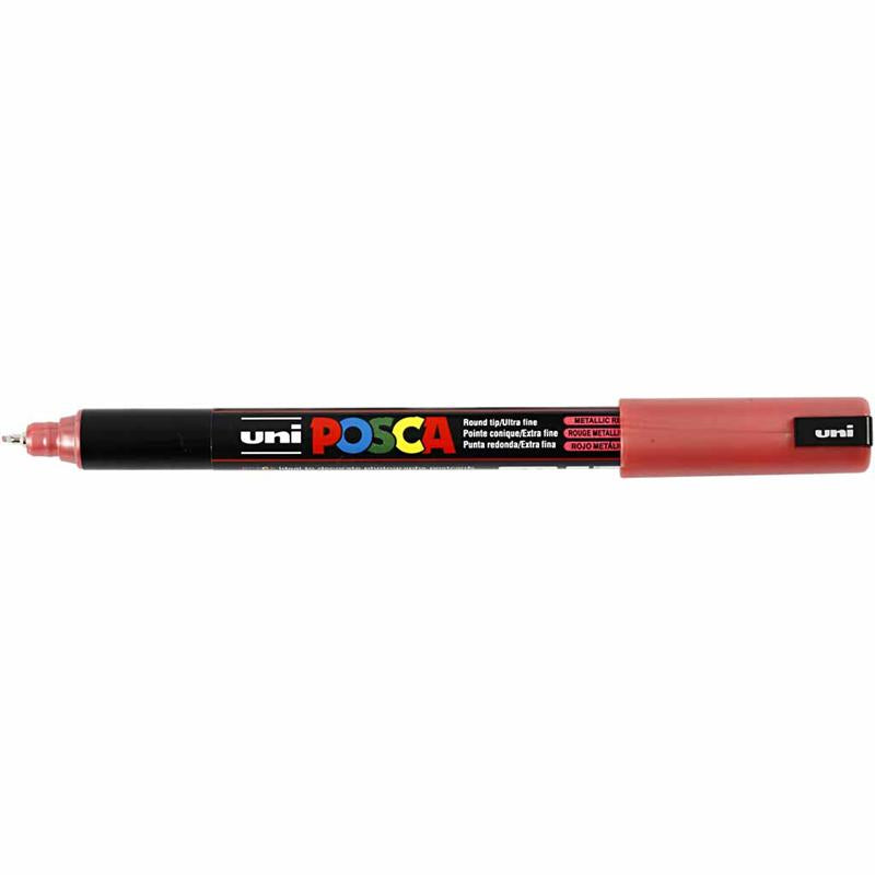 Pennarello Posca, dim. PC-1MR, ampiezza tratto 0,7 mm, extra-fine, rosso metallico, 1 pz [HOB-272860]