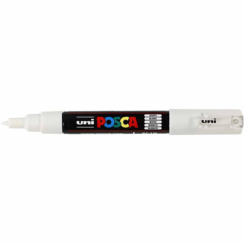 Pennarello Posca, dim. PC-1M, ampiezza tratto 0,7 mm, extra-fine, bianco, 1 pz [HOB-273052]