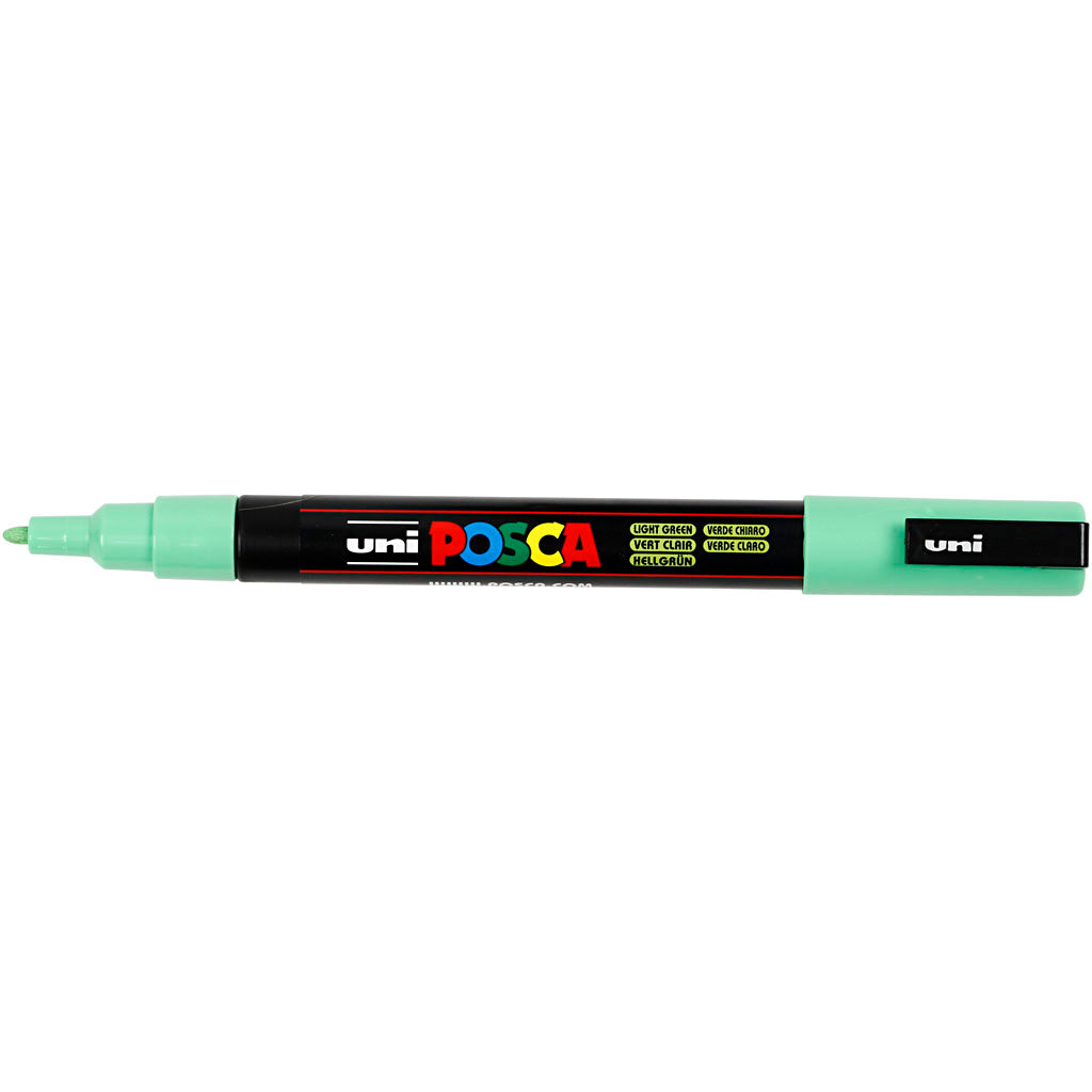 Pennarello Posca, dim. PC-3M, ampiezza tratto 0,9-1,3 mm, fine, verde chiaro, 1 pz [HOB-274033]