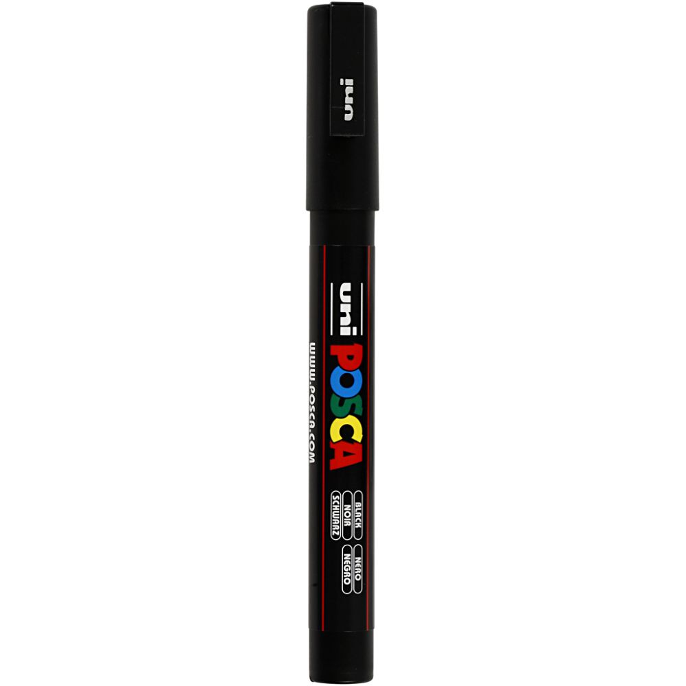 Pennarello Posca, dim. PC-3M, ampiezza tratto 0,9-1,3 mm, fine, nero, 1 pz [HOB-274046]