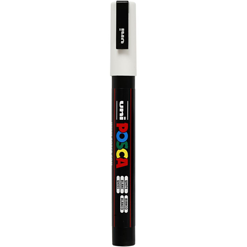 Pennarello Posca, dim. PC-3M, ampiezza tratto 0,9-1,3 mm, fine, bianco, 1 pz [HOB-274052]