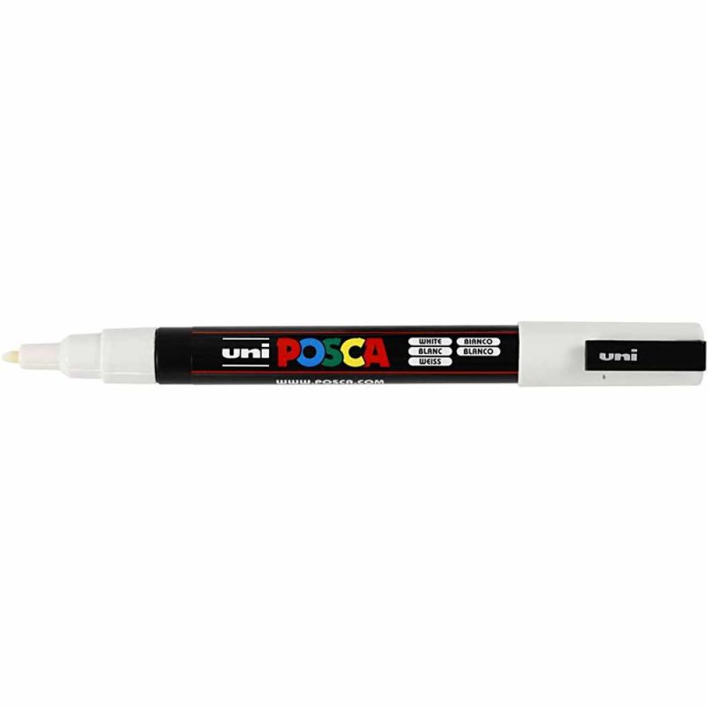 Pennarello Posca, dim. PC-3M, ampiezza tratto 0,9-1,3 mm, fine, bianco, 1 pz [HOB-274052]