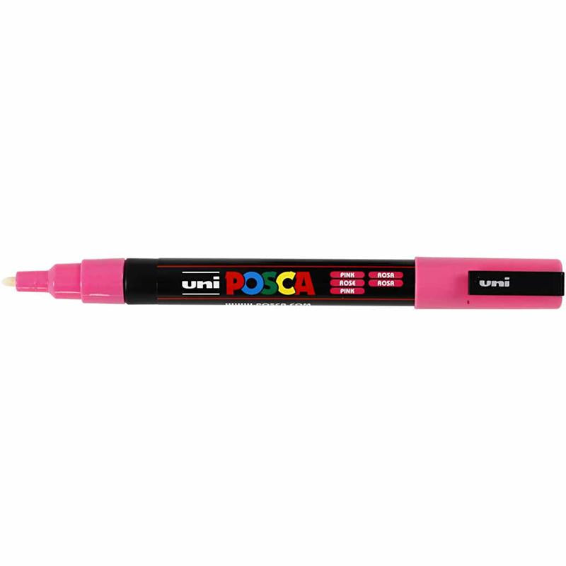 Pennarello Posca, dim. PC-3M, ampiezza tratto 0,9-1,3 mm, fine, rosa, 1 pz [HOB-274056]