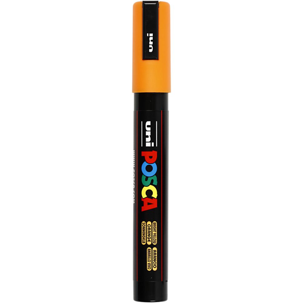 Pennarello Posca, dim. PC-5M, ampiezza tratto 2,5 mm, medium, bright yellow, 1 pz [HOB-276024]