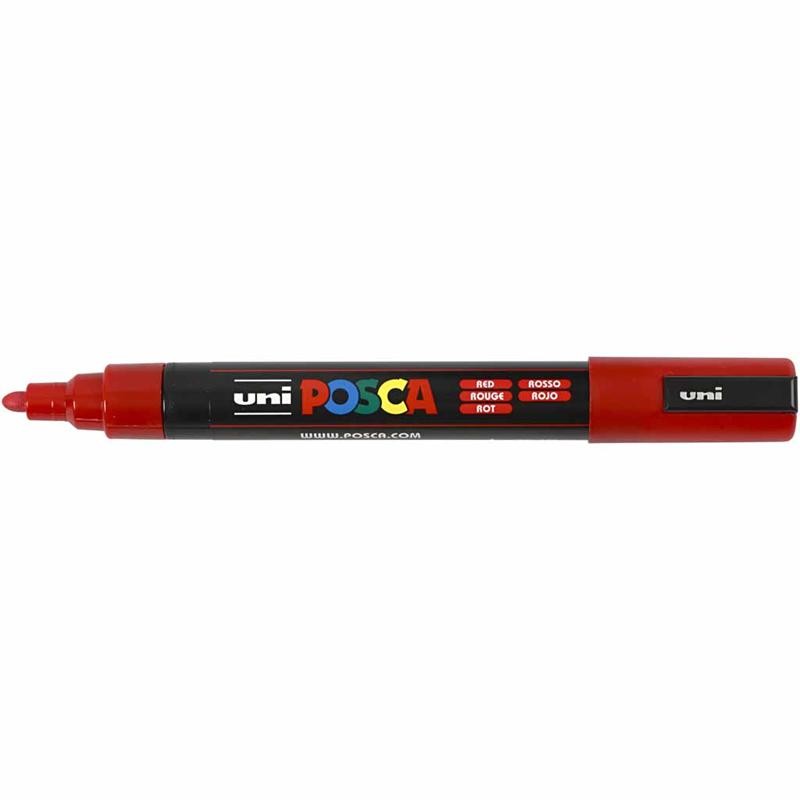 Pennarello Posca, dim. PC-5M, ampiezza tratto 2,5 mm, medium, rosso, 1 pz [HOB-276040]