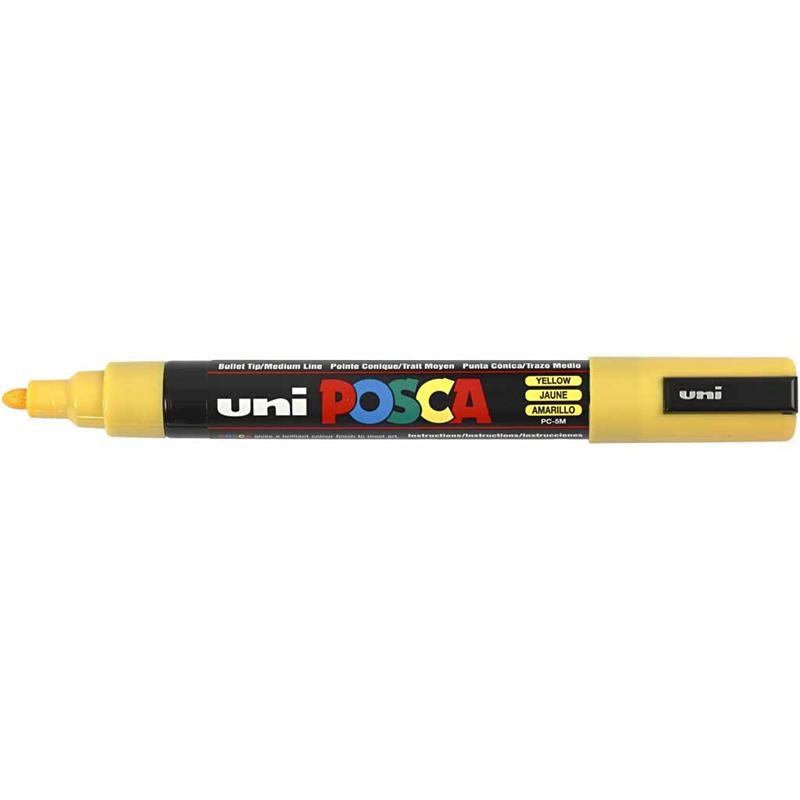 Pennarello Posca, dim. PC-5M, ampiezza tratto 2,5 mm, medium, giallo, 1 pz [HOB-276044]