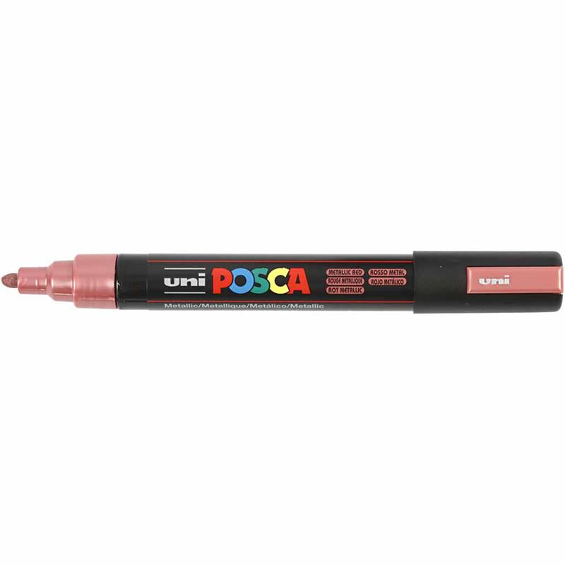 Pennarello Posca, dim. PC-5M, ampiezza tratto 2,5 mm, medium, rosso metallico, 1 pz [HOB-276860]
