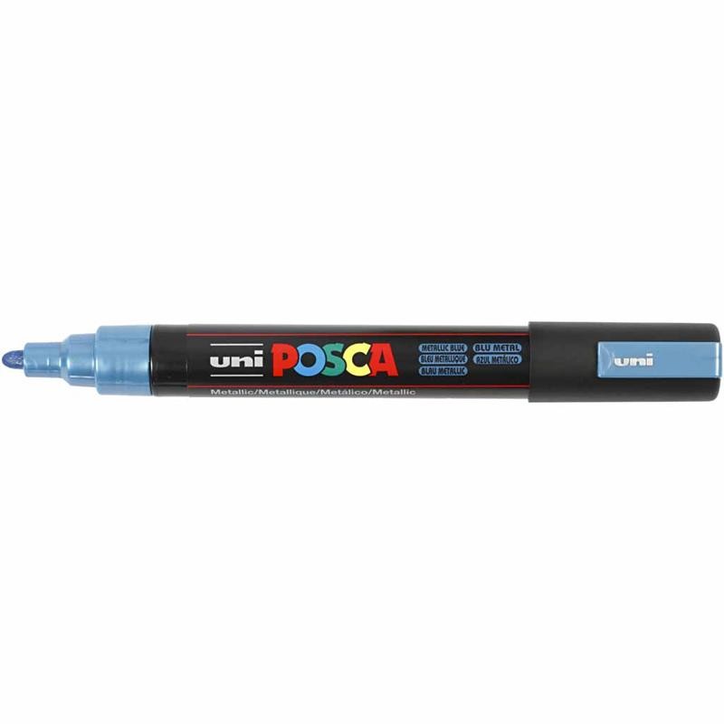 Pennarello Posca, dim. PC-5M, ampiezza tratto 2,5 mm, medium, blu metallico, 1 pz [HOB-276880]