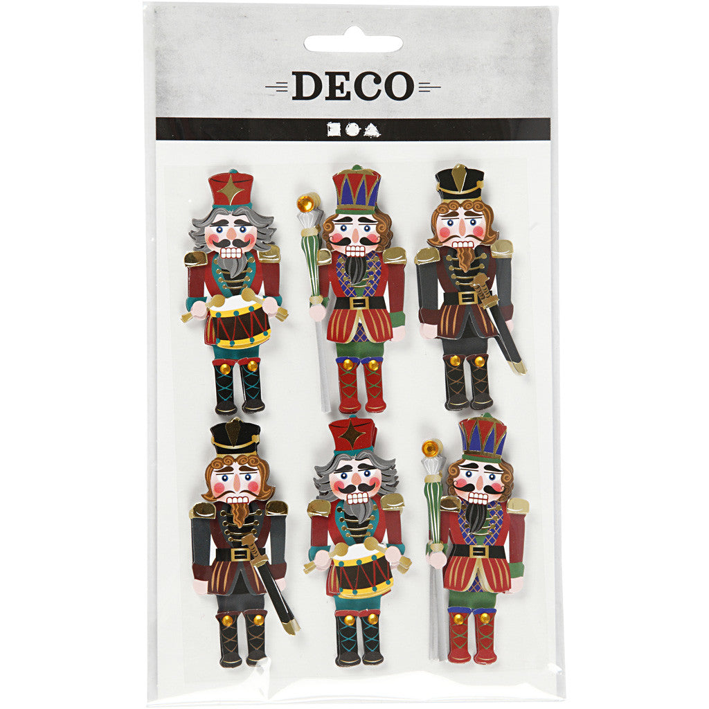 Stickers 3D, schiaccianoci, H: 75 mm, L: 30 mm, spess. 7 mm, 6 pz/ 1 conf. [HOB-27697]