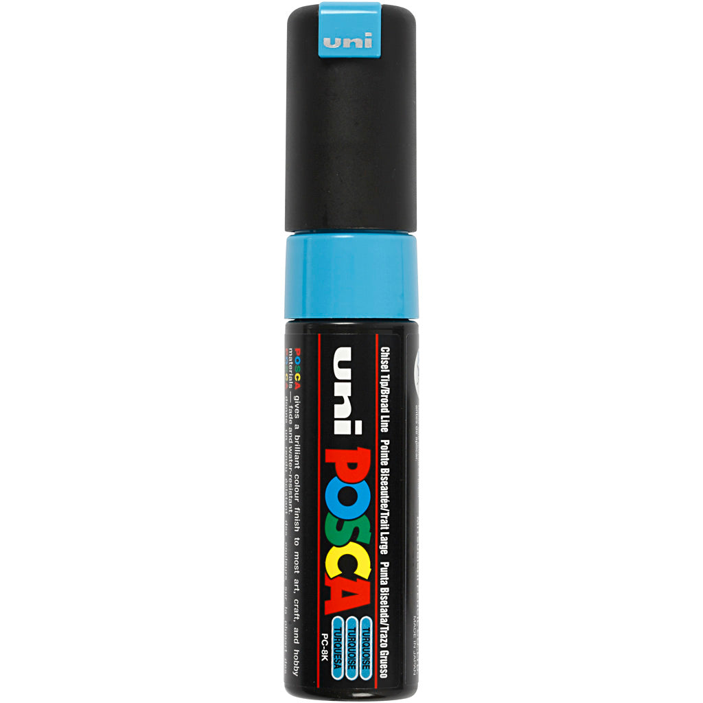 Posca Marker, no. PC-8K, line 8 mm, broad, turquoise