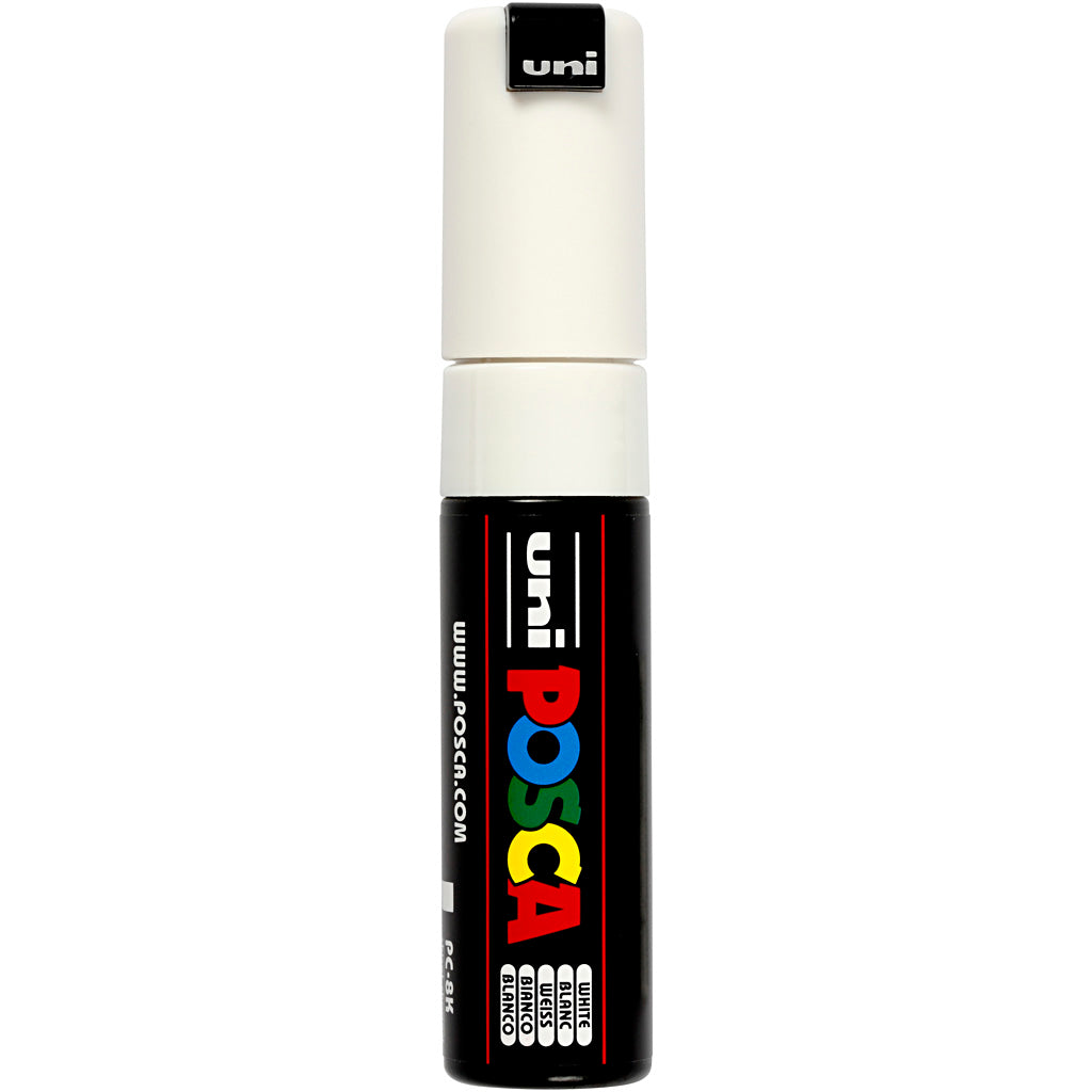 Posca Marker, no. PC-8K, line 8 mm, broad, white