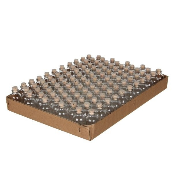 Bottiglia in vetro Mini con tappo 20ml 6cm alta Ø 3 cm (vassoio con 105 pezzi) [IFS-28075]
