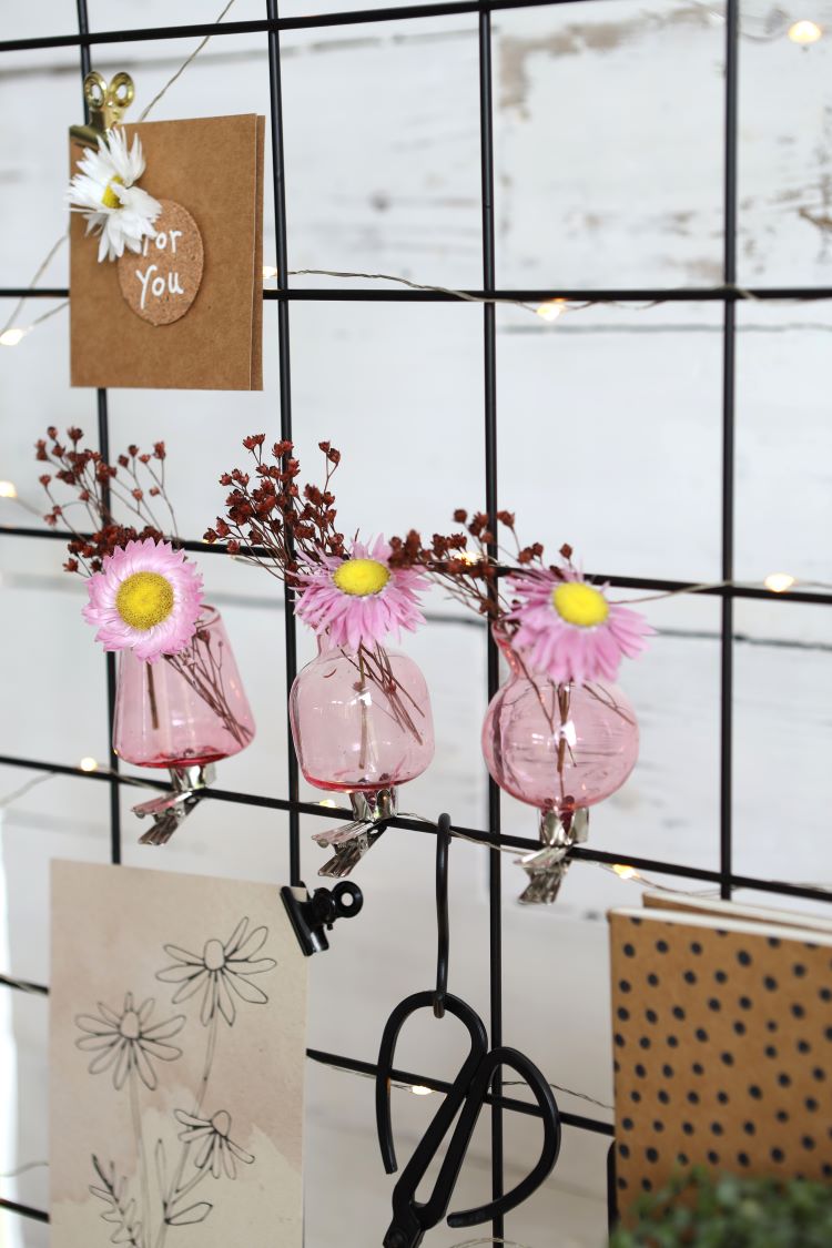 Vases on clip assorted of 3 pieces Pink (1 pcs.) [IFS-28094]