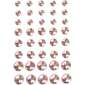 Diamanti sintetici, misura 6+8+10 mm, rosa, 40 pz/ 1 conf. [HOB-28324]