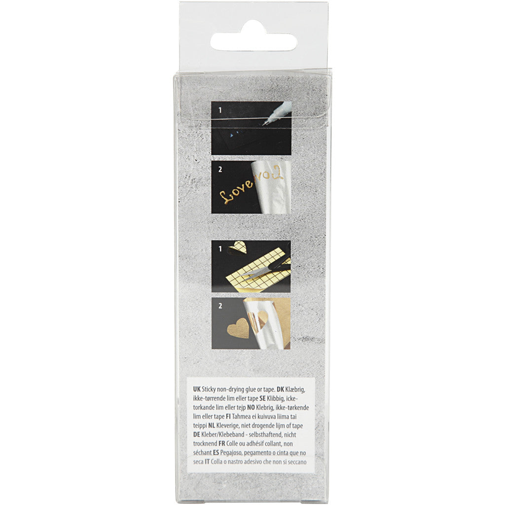 Pellicola decorativa, L: 15,5 cm, spess. 0,02 mm, argento, 50 cm/ 1 rot. [HOB-283560]