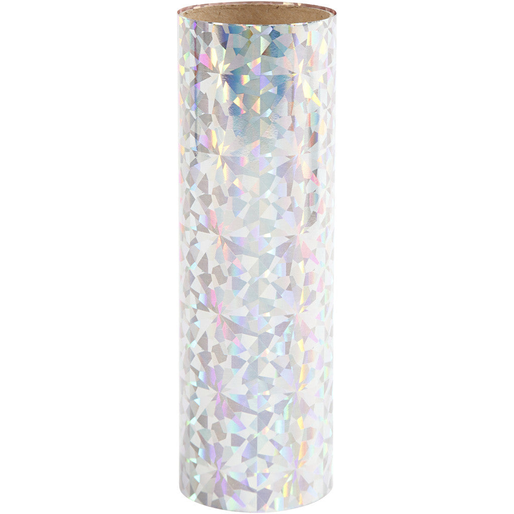 Pellicola decorativa, L: 15,5 cm, spess. 0,02 mm, argento, 50 cm/ 1 rot. [HOB-283569]