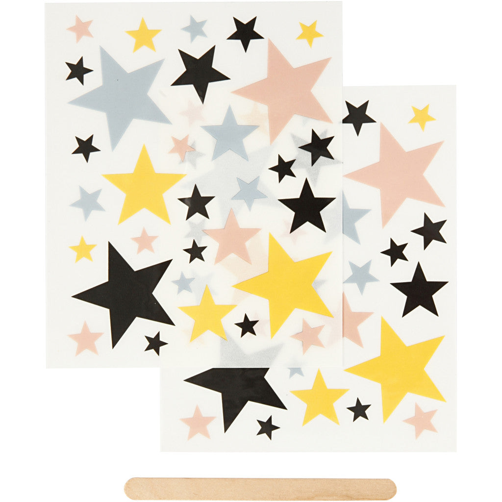 Sticker da Strofinare, stelle, foglio 12,2x15,3 cm, 1 conf. [HOB-283963]