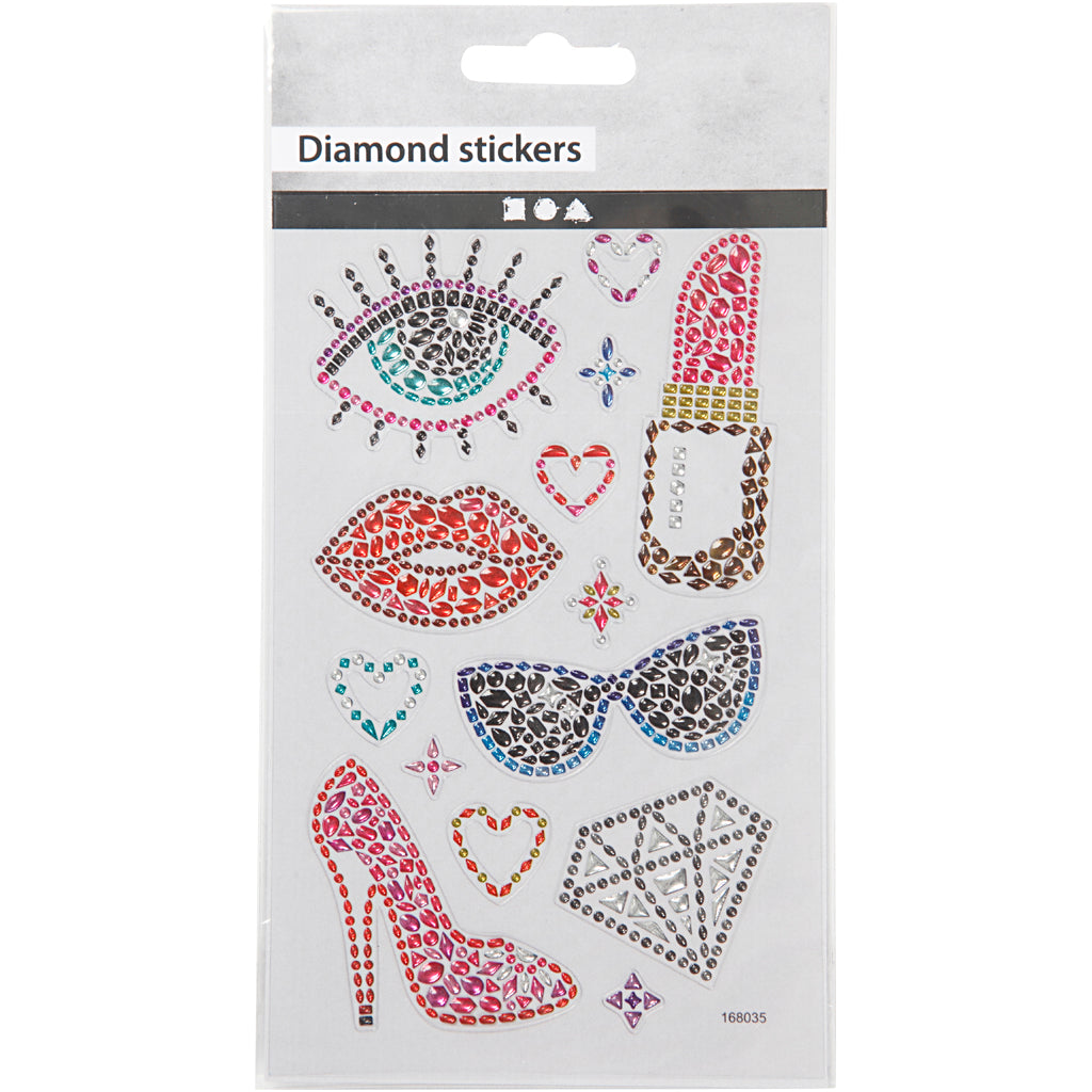 Stickers diamanti, pronti per la festa, foglio 10x16 cm, 1 fgl. [HOB-284031]