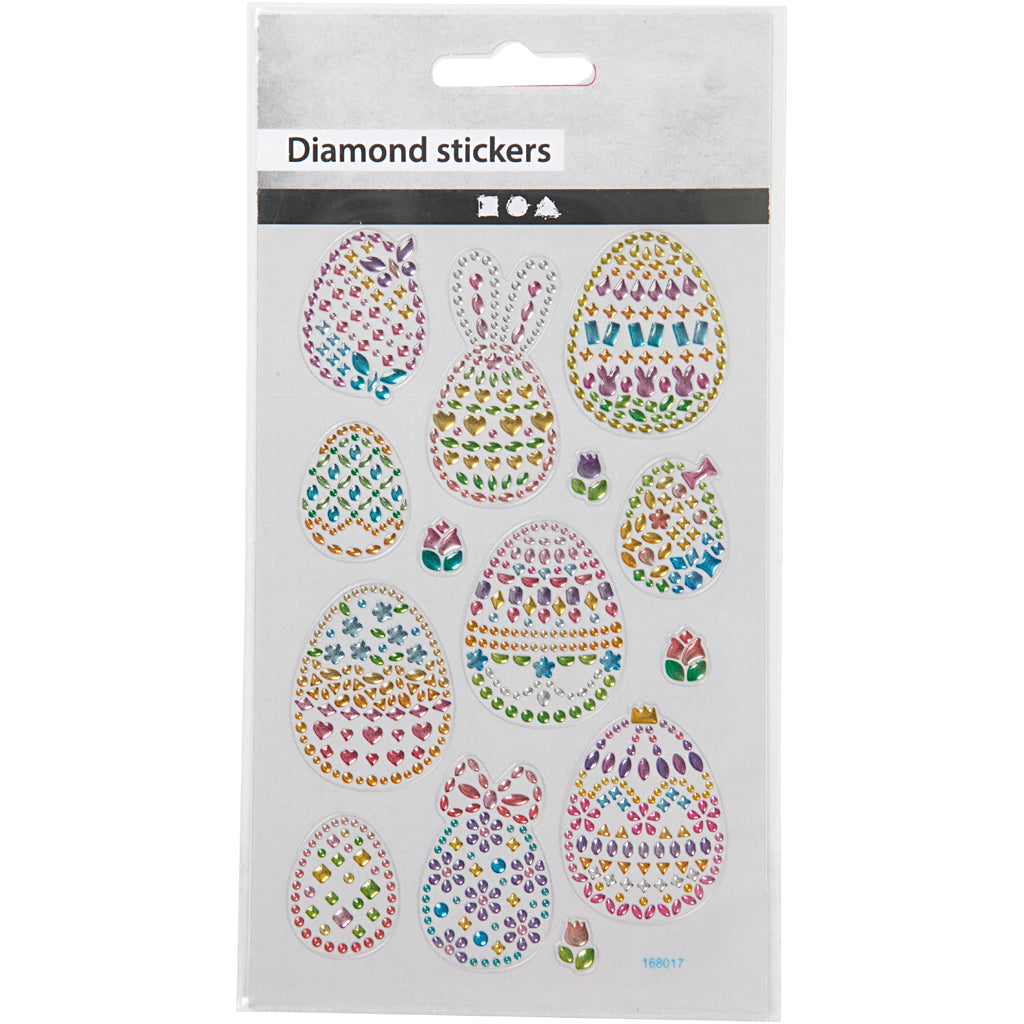 Stickers diamanti, uova di Pasqua, foglio 10x16 cm, 1 fgl. [HOB-284036]
