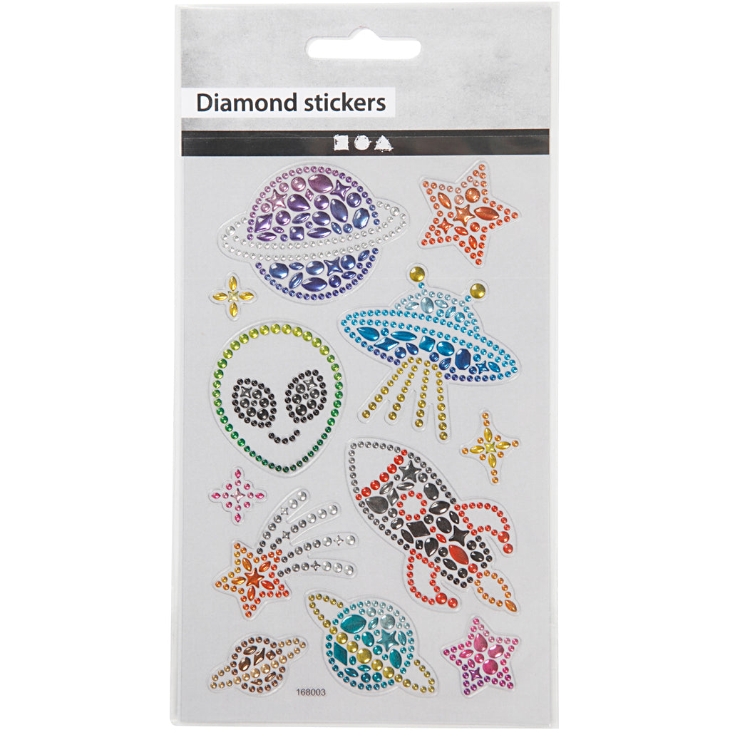 Stickers diamanti, spazio, foglio 10x16 cm, 1 fgl. [HOB-284037]