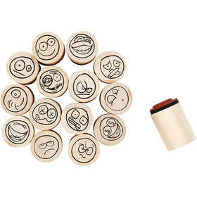 Timbri Decorativi, smiley, H: 26 mm, diam 20 mm, 15 pz/ 1 conf. [HOB-28581]