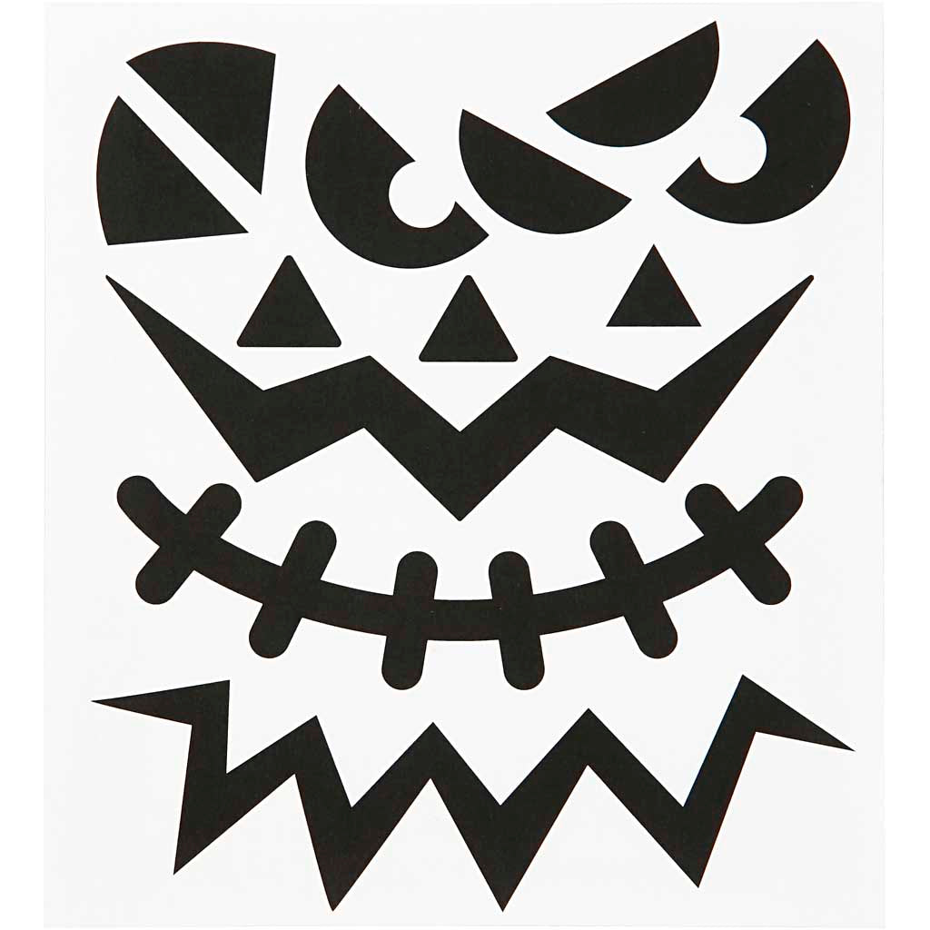Stickers, halloween - big faces, sheet 15x16,5 cm, 1 sheet