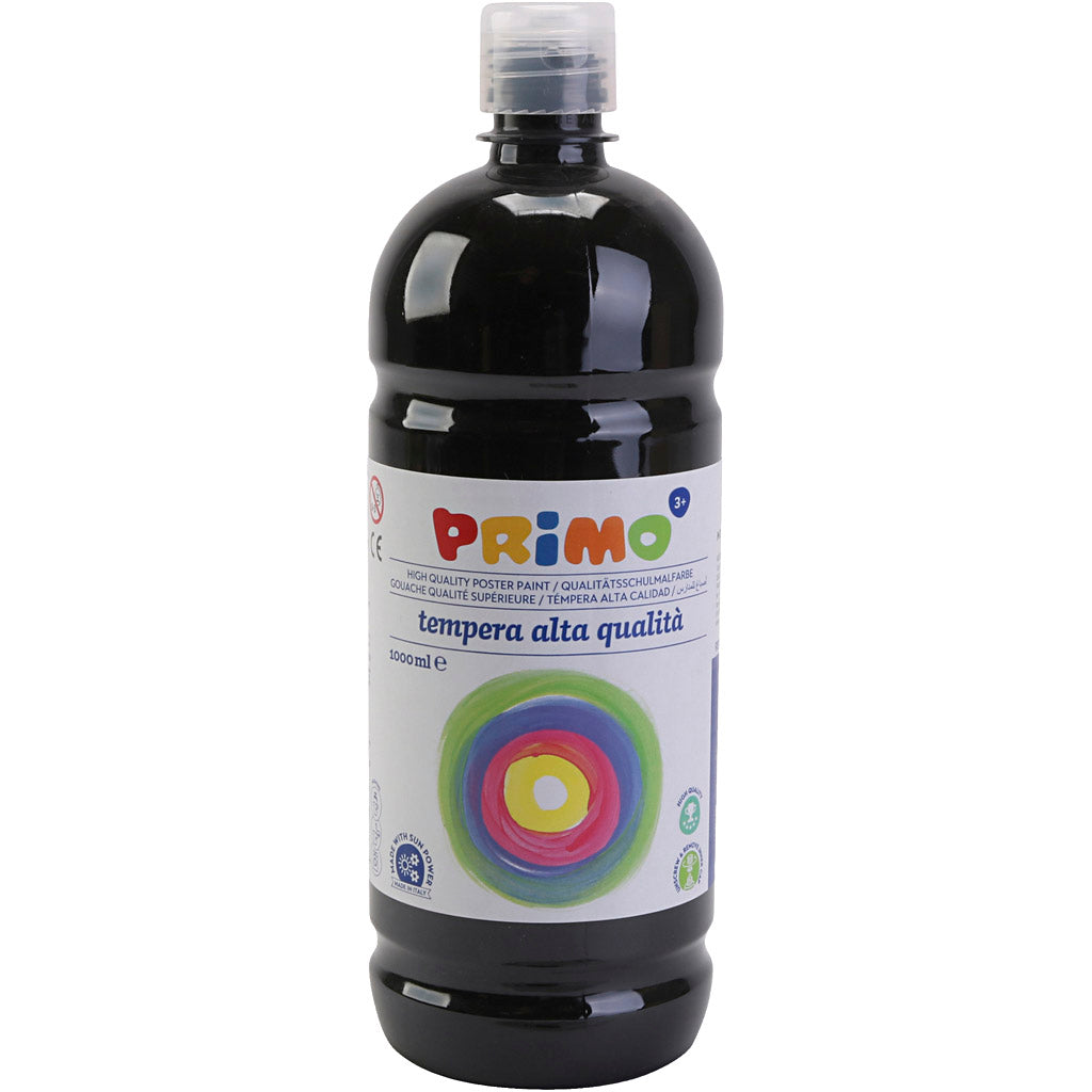Pittura Tempera Opaca, nero, 1000 ml/ 1 bott. [HOB-642184]