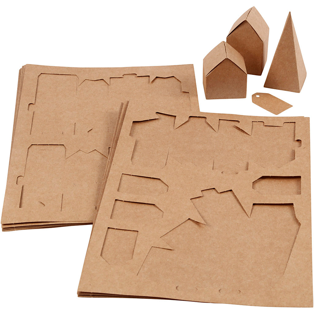 Case e alberi fustellati, H: 5,7-10 Cm cm, 1 set [HOB-29040]