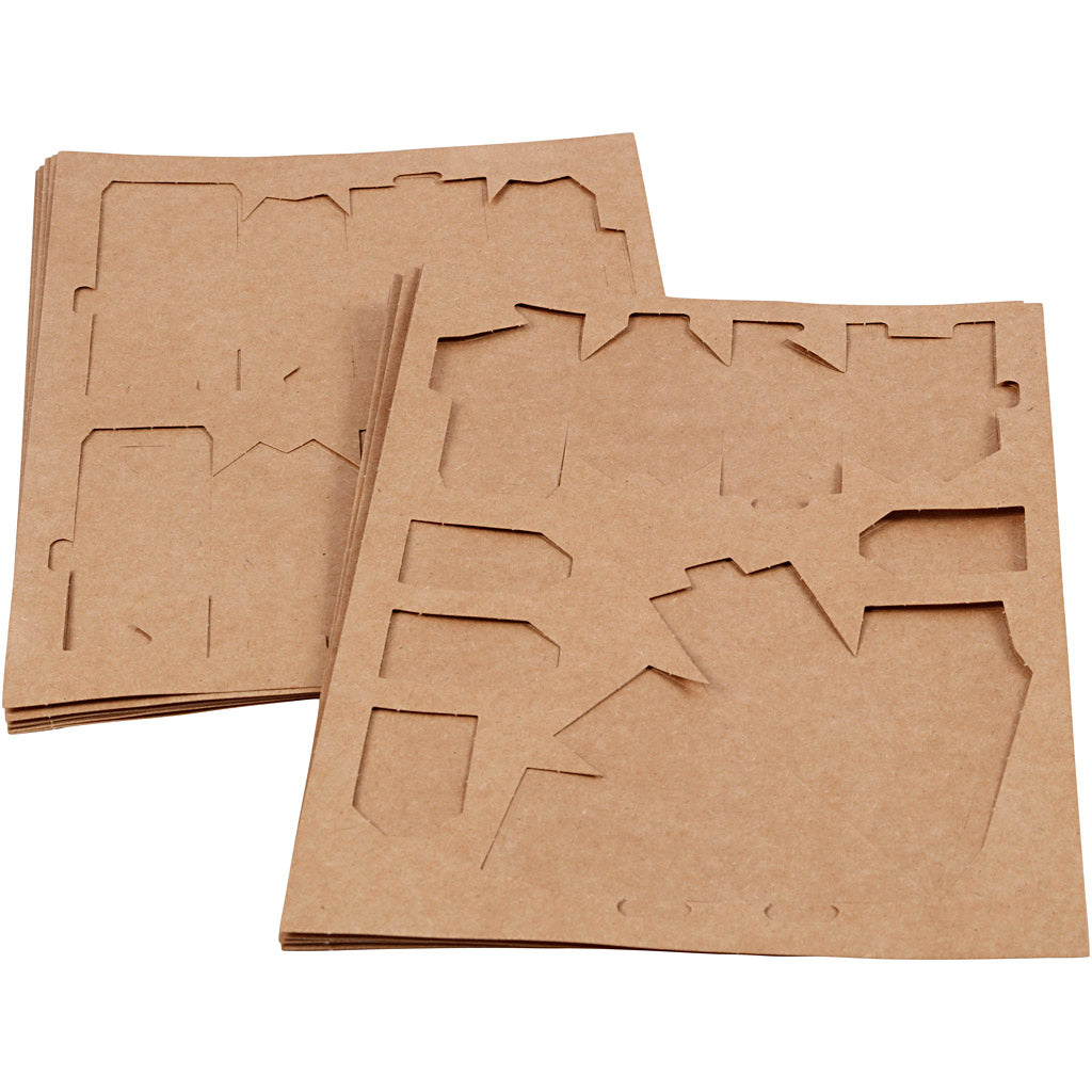 Case e alberi fustellati, H: 5,7-10 Cm cm, 1 set [HOB-29040]