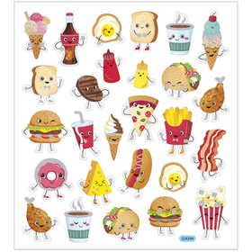 Adesivi, fast food, foglio 15x16,5 cm, 1 fgl. [HOB-29079]
