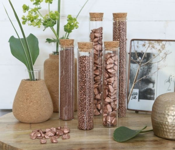 Tubo di vetro con sughero Ø3cm e alto 15cm (set di 6 pezzi) [IFS-29143]