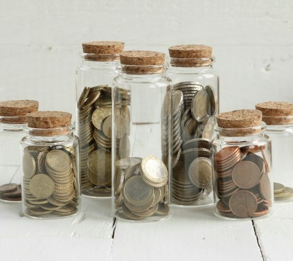 Becher di stoccaggio in vetro con sughero Ø 4,5cm e alto 12,5cm (12 pezzi) [IFS-29146]