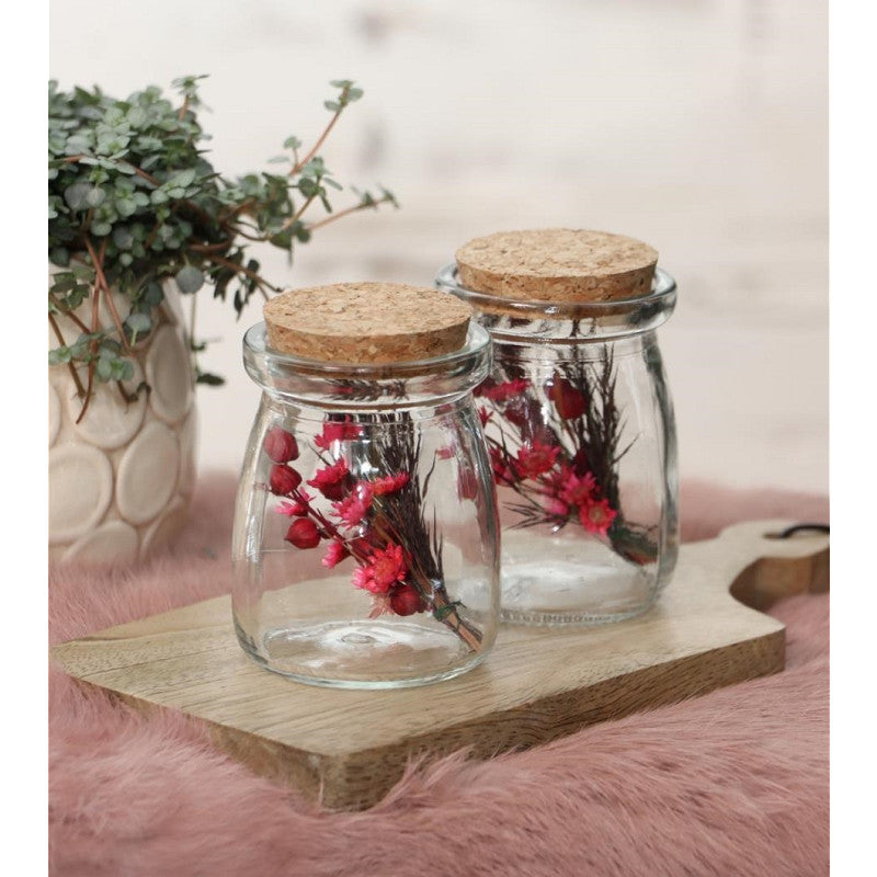 Glass jar with cork Ø9cm and 12.5cm high (12 pcs.) [IFS-29153]