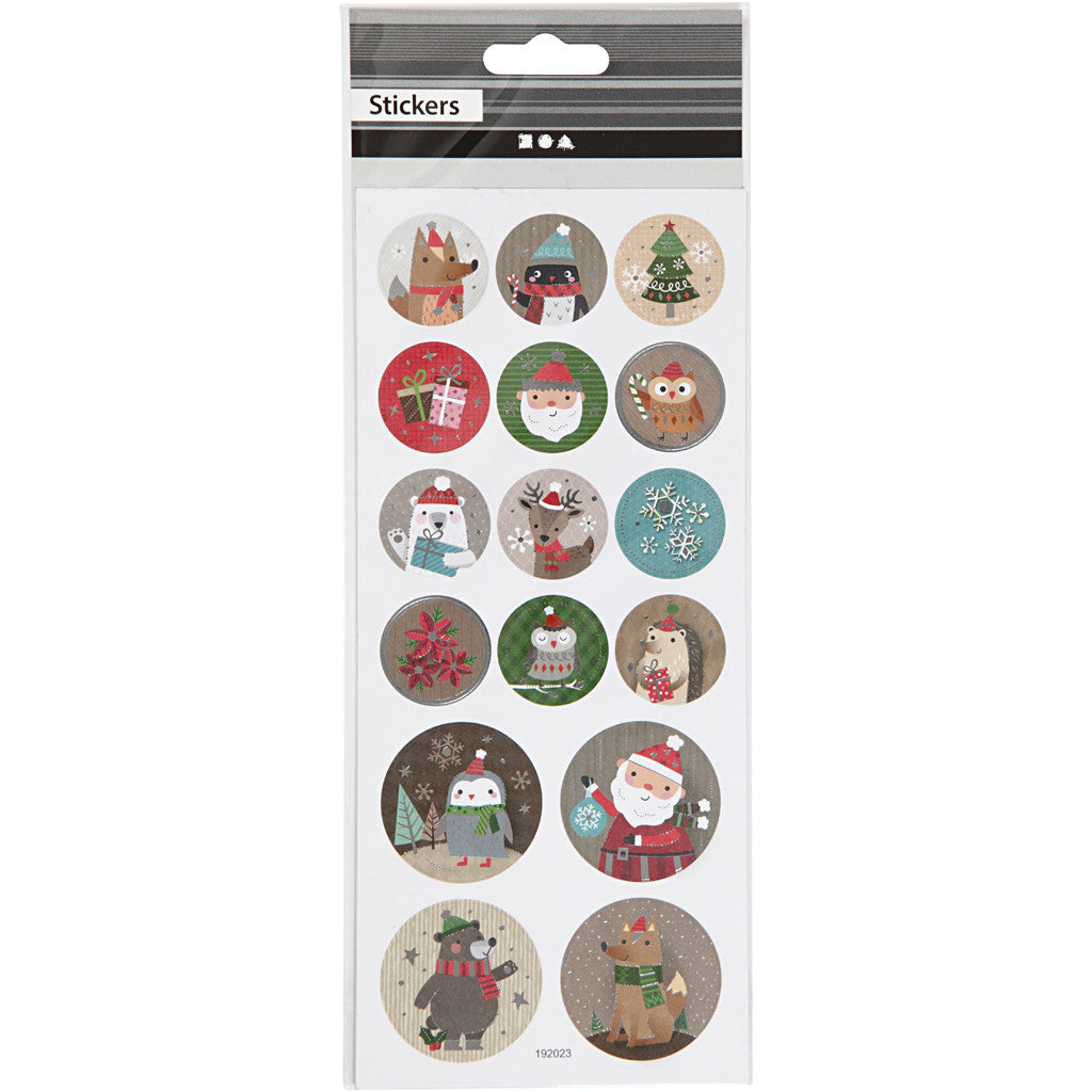 Stickers Natale, Natale, foglio 10x23 cm, ca. 16 pz, 1 fgl. [HOB-29161]